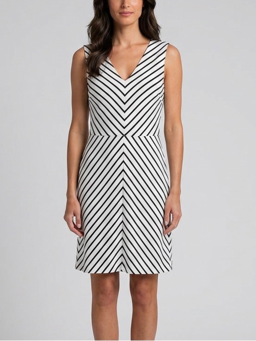 BANANA REPUBLIC | Fit & Flare Striped Dress Sz US 8